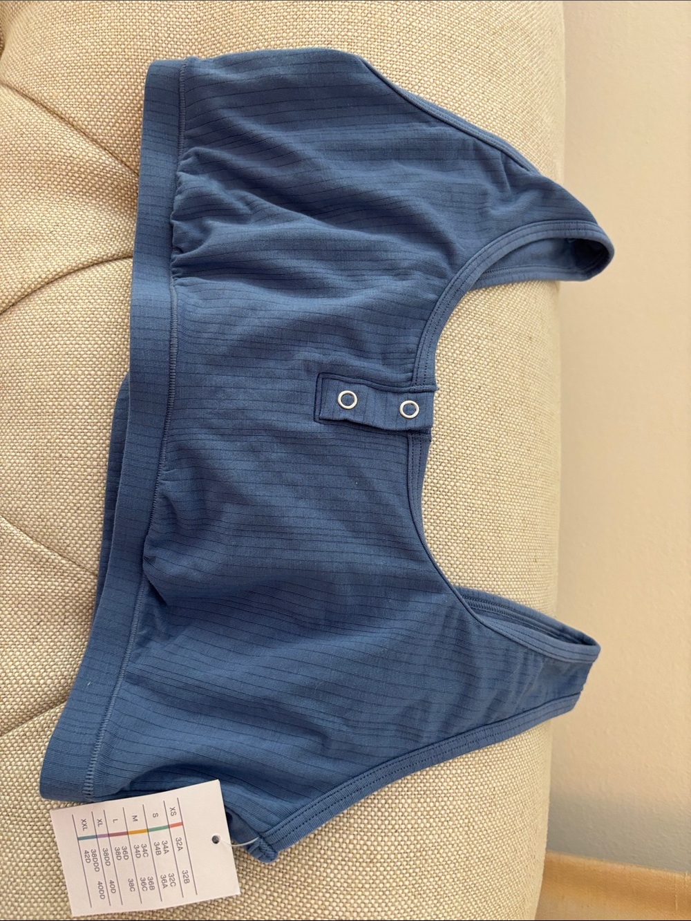 Target Blue Ribbed Scoop Neck Sports Bra